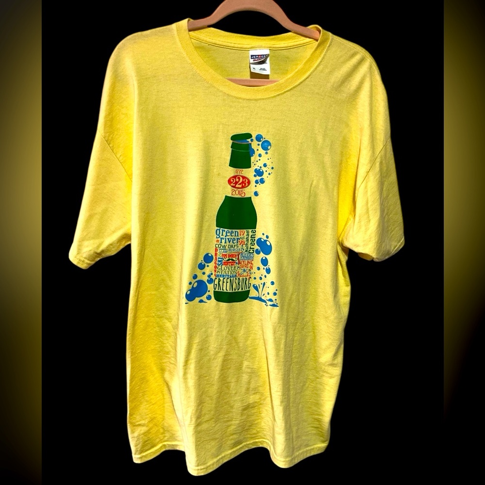 VTG SKI GRAPHIC COW DAYS FESTIVAL TEE YELLOW XL GREENSBURG KENTUCKY NOSTALGIA